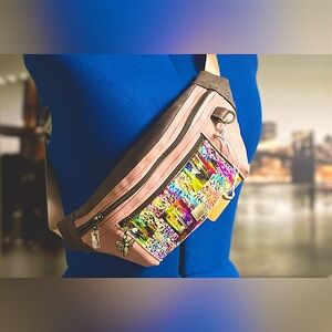 Handmade colorful crossbody/ fanypack - One of a kind by JoJo Styles
